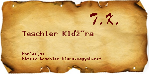Teschler Klára névjegykártya